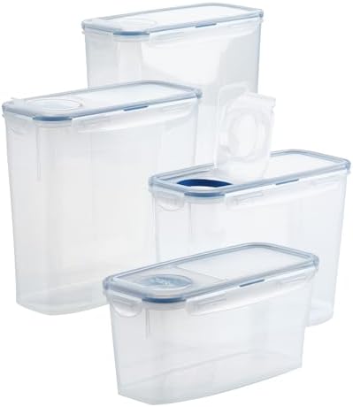 Easy Essentials Vorratsdosen-Set / Aufbewahrungsbox-Set, rechteckig, BPA-frei, spülmaschinenfest, 4-teilig, transparent