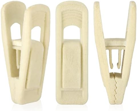 Pinzas de terciopelo para perchas, paquete de 24 pinzas de terciopelo beige para pantalones, pinzas de ropa premium de gran apertura, pinzas resistentes con textura aterciopelada, perfectas para usar con perchas delgadas.