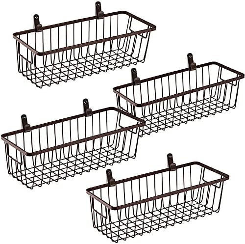 Drahtkorb aus Metall mit Griff, Wandkorb zum Aufhängen, kleines 4er-Pack