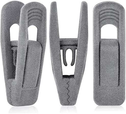 Pinzas para perchas de terciopelo gris — 60 pinzas para perchas de terciopelo, pinzas resistentes aptas para perchas de terciopelo