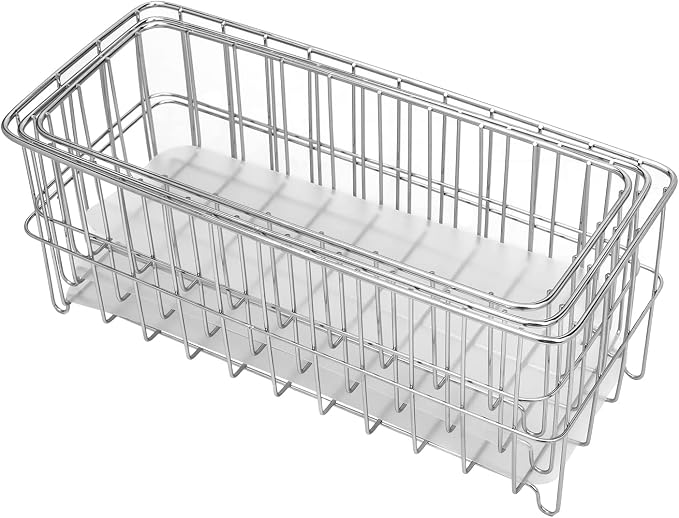 Set mit 3 kleinen Aufbewahrungskörben aus Metalldraht, Körbe für den Haushalt – Silber